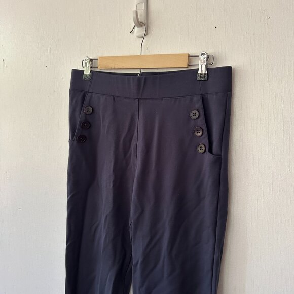 Betabrand Pull On Trousers Womens Large Long Pants Navy Pockets Stretch - Picture 2 of 8
